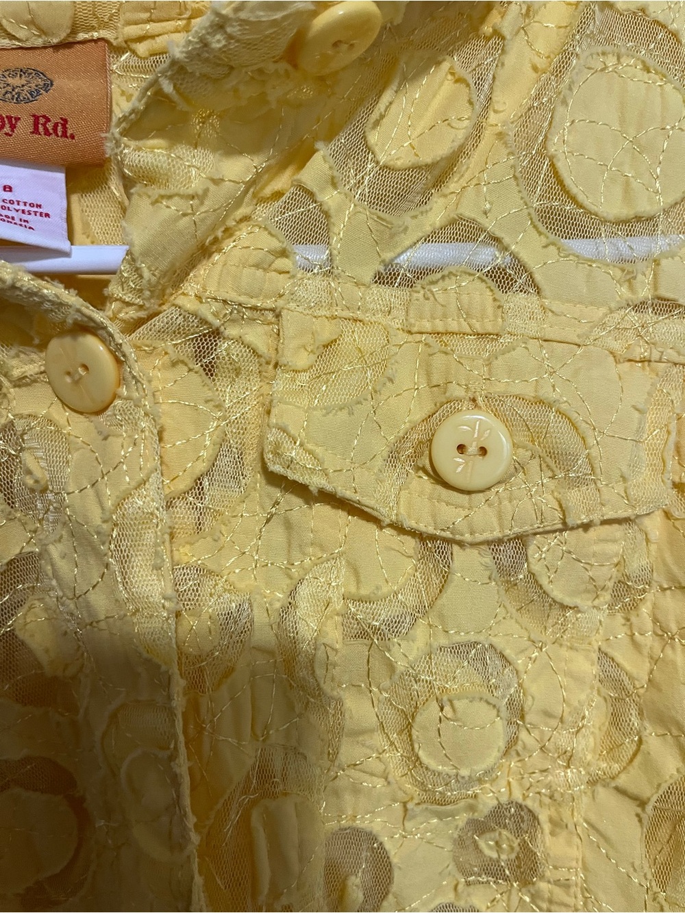 Ruby Rd. Girls' Sunny Yellow Textured Button-Front Top - Picture 3 of 8